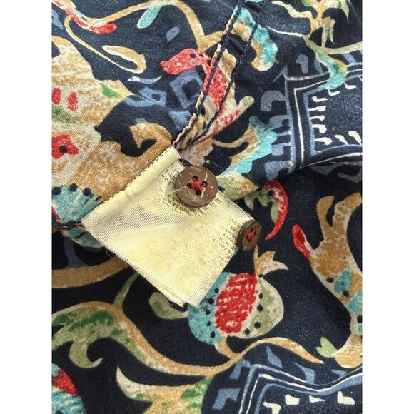 Desigual Man Button Down Shirt Colorful Tropical Elephant Artsy Size XXL Regular - Picture 9 of 10